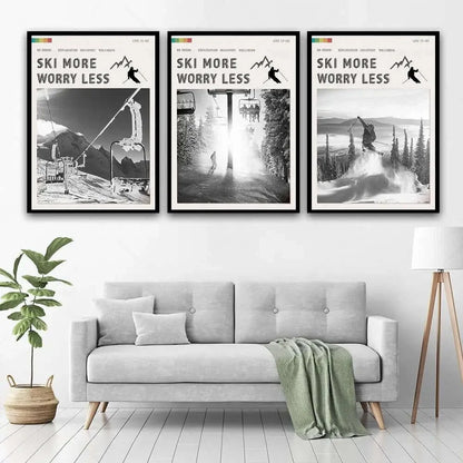 Ski More Worry Less Poster Kollektion