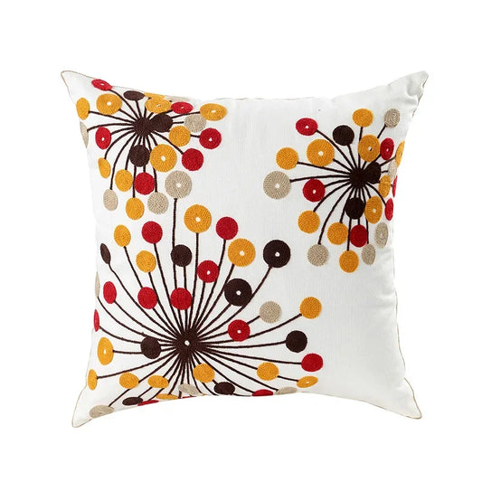 BloomLinen – Bestickter Kissenbezug aus Baumwoll-Canvas mit rustikalem floralem Pracht