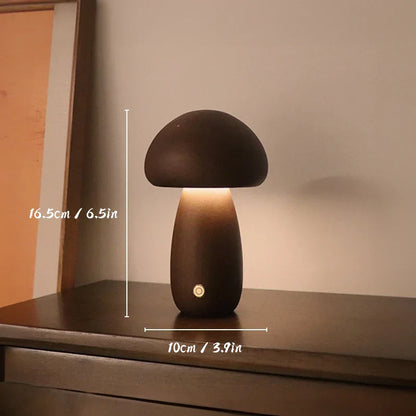 MushroomGlow – Holz Tischlampe mit natürlichem und modernem Design