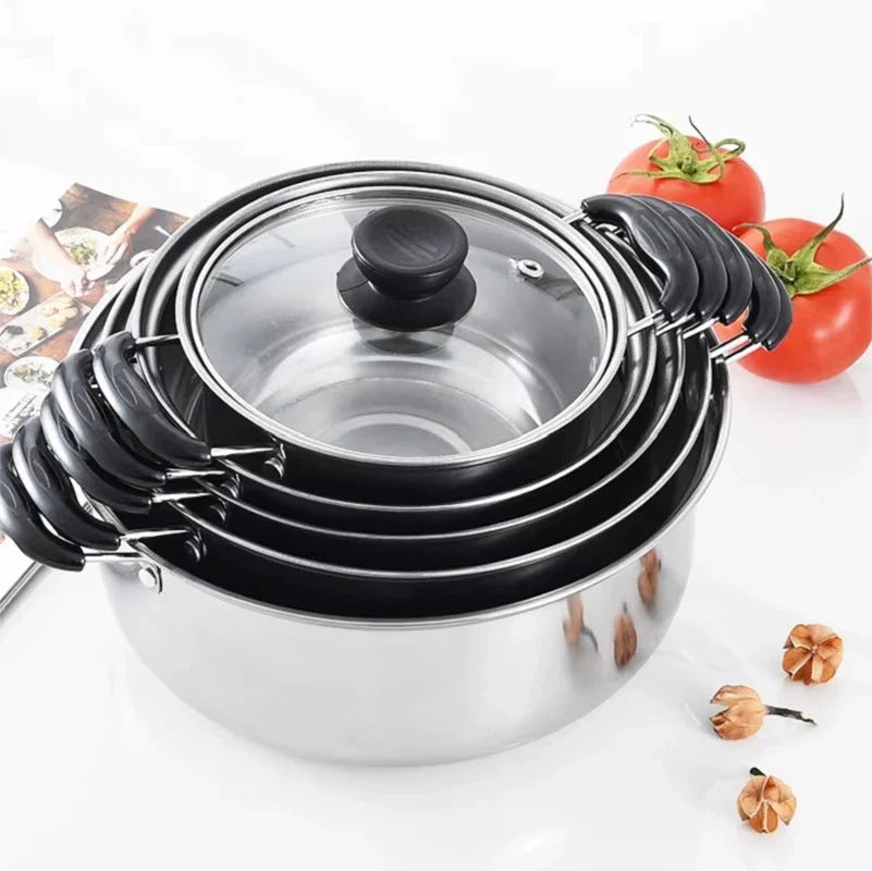 Garduru | set of 5 stainless steel saucepans