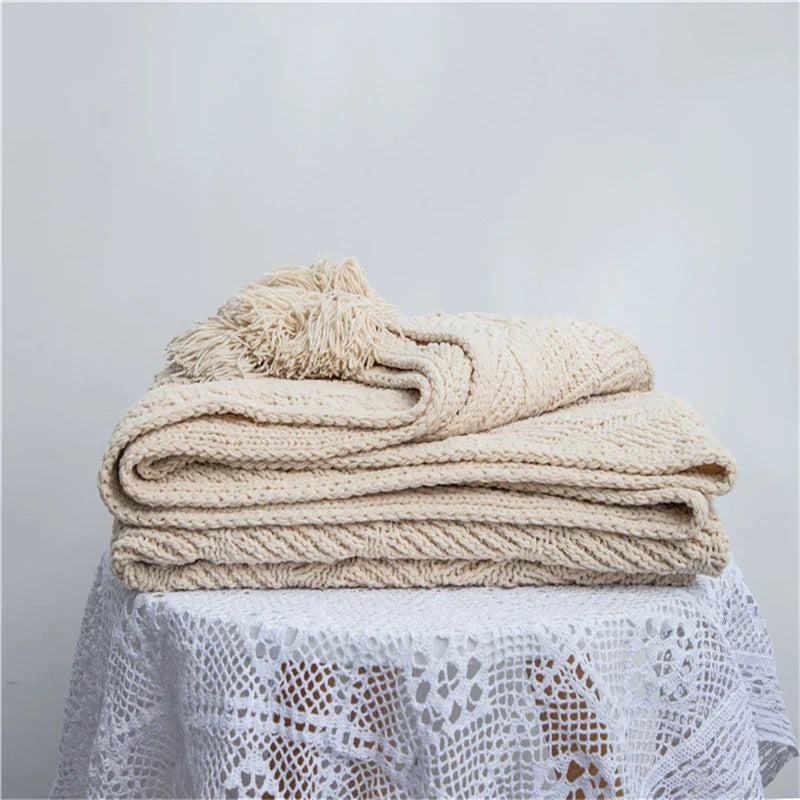 Garduru - Weiche Chenille-Strickdecke für Bett und Sofa