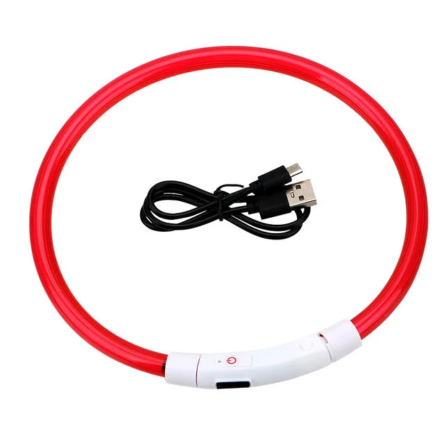 Leuchtendes Hundehalsband, USB-Wiederaufladbares LED-Leuchtendes Halsband für Nachtsicherheit, abnehmbares leuchtendes Haustierzubehör