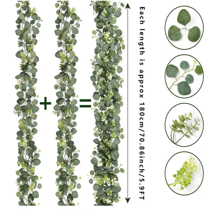 Girlande aus künstlichem Eukalyptus