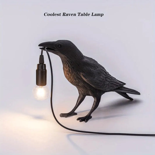 Garduru Raven Lampe: Vintage E14 Glühbirne Nachttisch & Büro Dekor