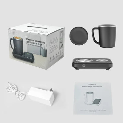 Royaleva Heiße und Kalte Tasse Thermostat Pad mit Drahtloser Ladung – 3-in-1 Untersetzer für Zuhause & Büro
