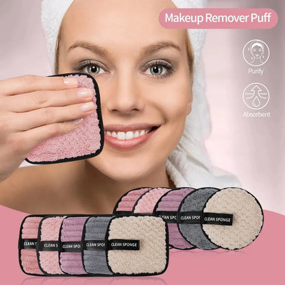10 Stück Makeup-Entferner Mikrofasern Baumwollpads – Wiederverwendbares & Waschbares Hautpflegewerkzeug