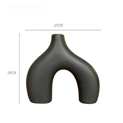 Stilvolle Schwarz-Weiße Keramikvase