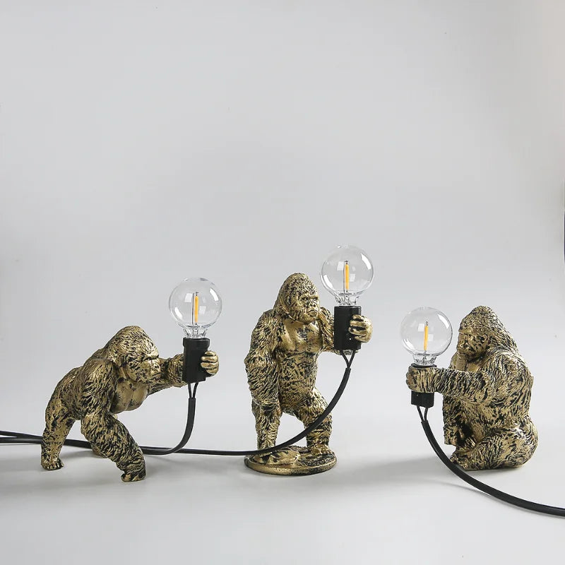 Garduru Gorilla Tischlampe | LED Nachtleuchte | Tierische Tischbeleuchtung für Zuhause