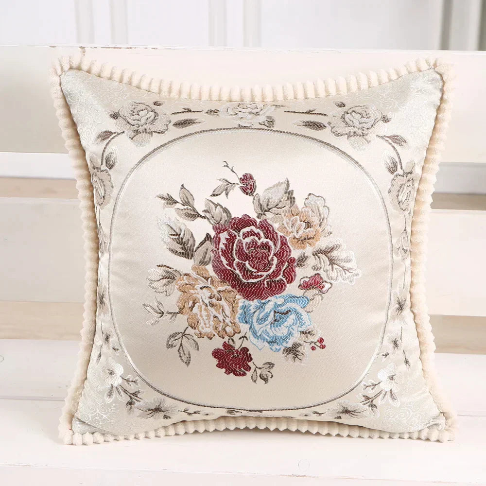 Florentina – Vintage Jacquard Kissenbezug mit europäischem Spiegelmuster