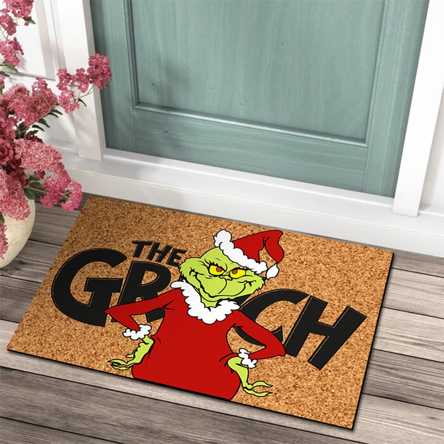 Weihnachtliche Türmatte mit Grinch-Design – Fröhlicher Empfang für die Feiertage