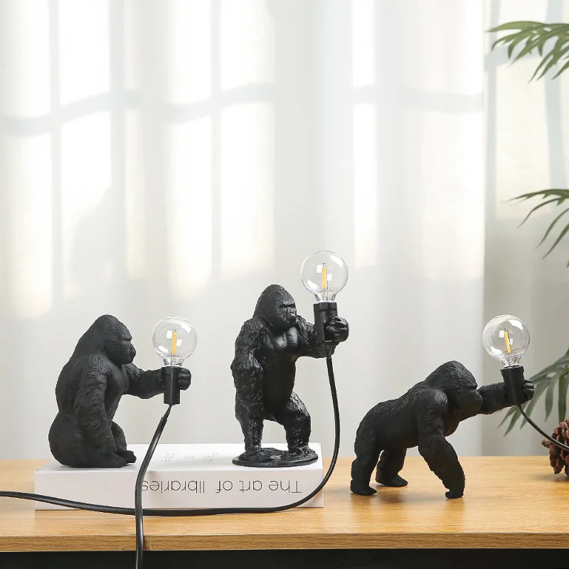 Garduru Gorilla Tischlampe | LED Nachtleuchte | Tierische Tischbeleuchtung für Zuhause