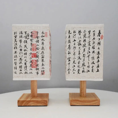 Garduru Tischlampe mit Stoffschirm | Dimmbares Nachtlicht im chinesischen Stil | Elegante Nachttischlampe & Schreibtischlampe - Konsta