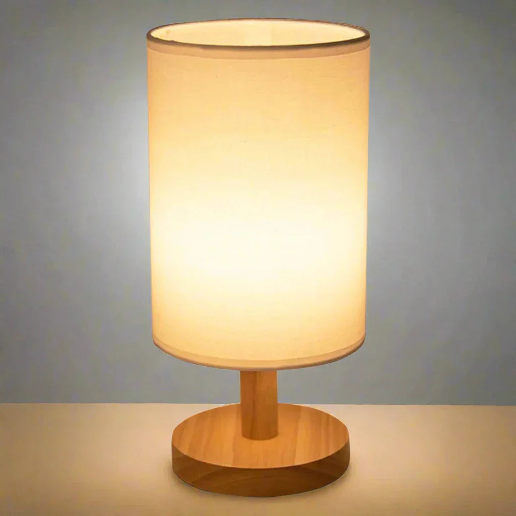 Garduru-Leinen Tischlampe mit Touch-Bedienung | USB-betriebene LED Nachtlampe | Warmweiße Stimmungsleuchte für gemütliche Wohnraumdekoration - Damero