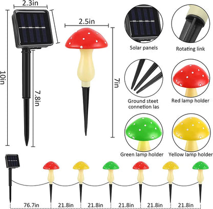 Garduru LED Gartenlampe | Solar Pilz Licht | Wasserdicht & Stimmungsvolle Beleuchtung | Deko für Garten & Weg