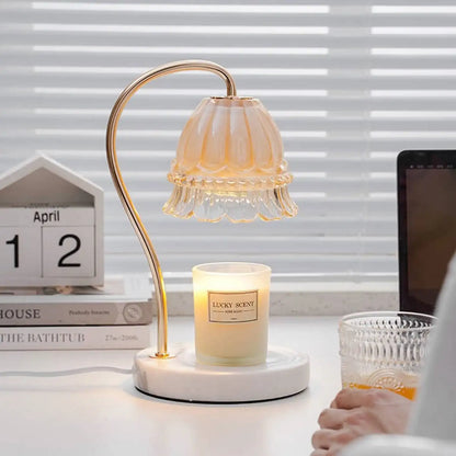 Vintage Glas Blumen Schmelzlampe