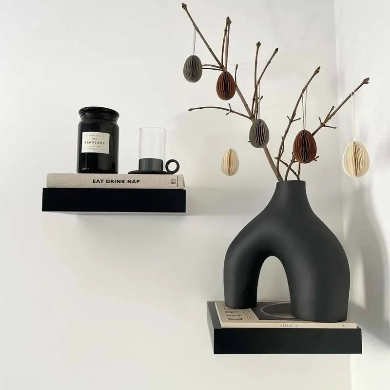 Stilvolle Schwarz-Weiße Keramikvase