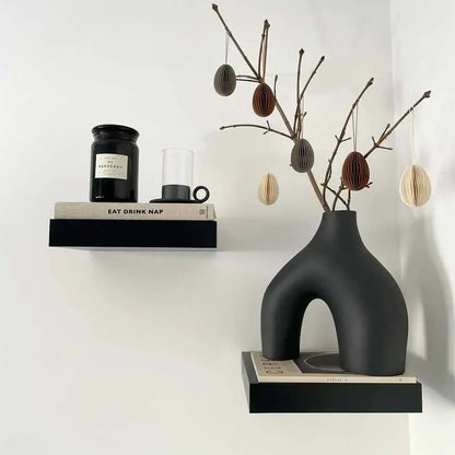 Stilvolle Schwarz-Weiße Keramikvase