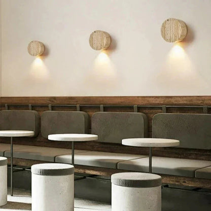 Natürliche Travertin-Wandleuchte – Minimalistisches Wabi-Sabi-Design mit sanfter Umgebungsbeleuchtung für Badezimmerwandleuchten und Wandleuchten