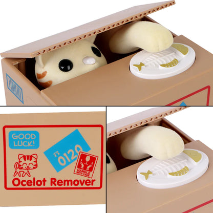 Automatisierte Katzen-Münzbank - Plastik-Sparschwein für Kinder, kreatives Sparschwein-Spielzeuggeschenk