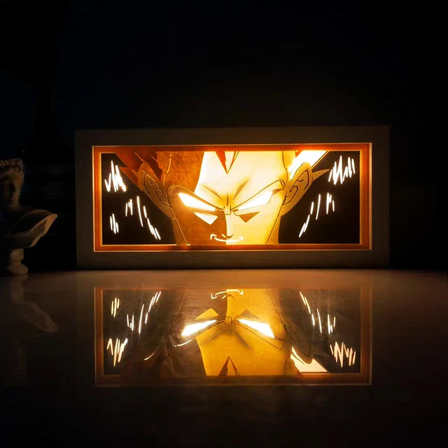 Anime 3D LED Lichtbox – Dragon Ball-inspirierte Papierschnitt-Nachtlampe mit Fernbedienung