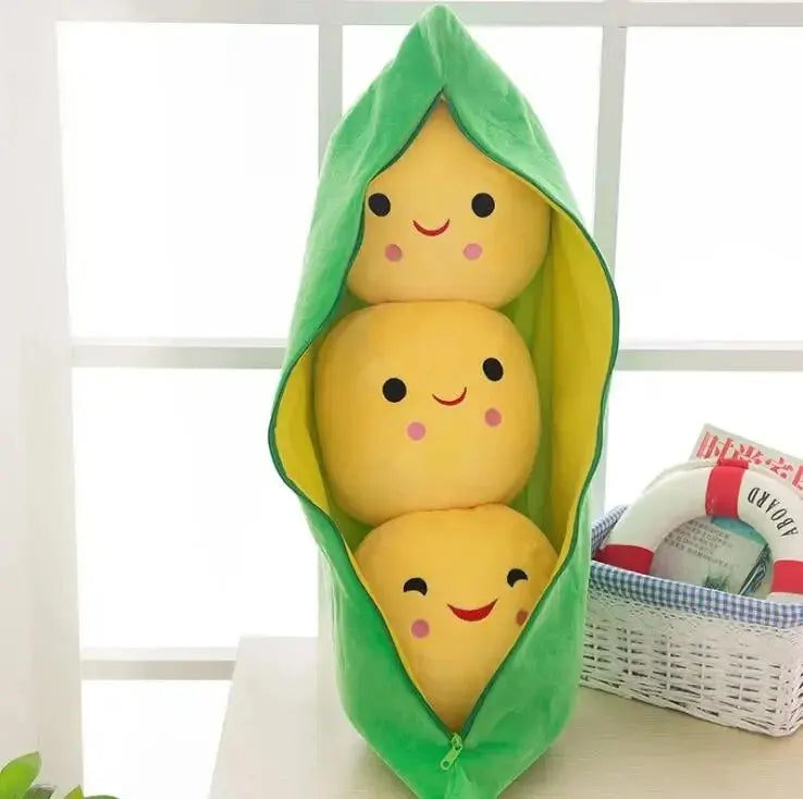 Royelux Plüsch Erbse Pod Spielzeug - Niedliches Gefülltes Erbsen Kissen für Kinder & Geschenke