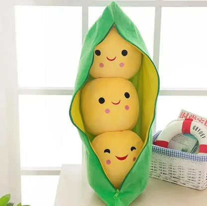 Royelux Plüsch Erbse Pod Spielzeug - Niedliches Gefülltes Erbsen Kissen für Kinder & Geschenke