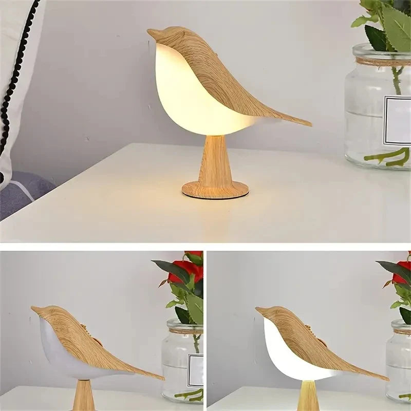 Elegante Vogel Lampe mit 3 Leuchtstufen