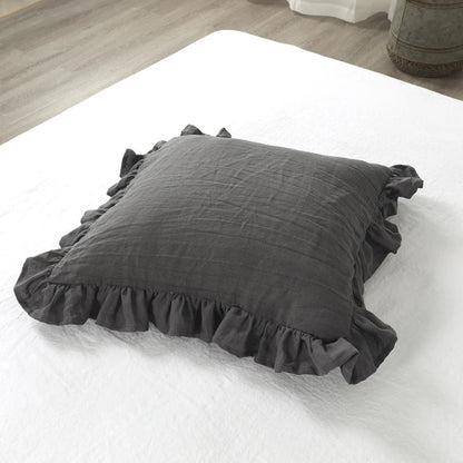 Kissenbezüge und Kopfkissenbezüge aus reinem Leinen mit sanften Volants - Linen Elegance