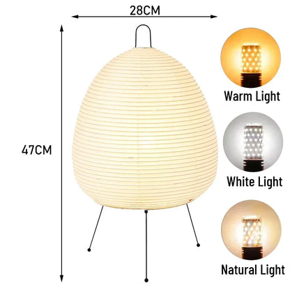 Royaleva Japanische Xuan-Papier-Tischlampe mit dimmbarem LED-Licht