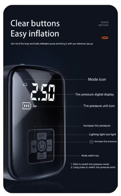 AirMax Pro - Kabelloser Reifenaufblaser & Luftkompressor