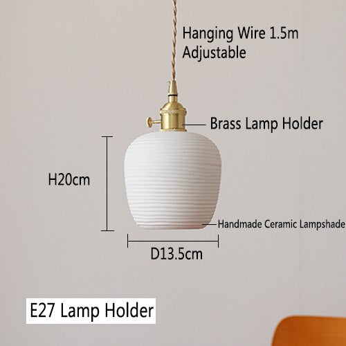 RoyaleGlow Artisan-Hergestellte Keramik Pendant Licht – Einzigartiger Handgefertigter Lampenschirm