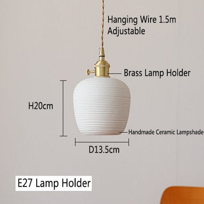 RoyaleGlow Artisan-Hergestellte Keramik Pendant Licht – Einzigartiger Handgefertigter Lampenschirm