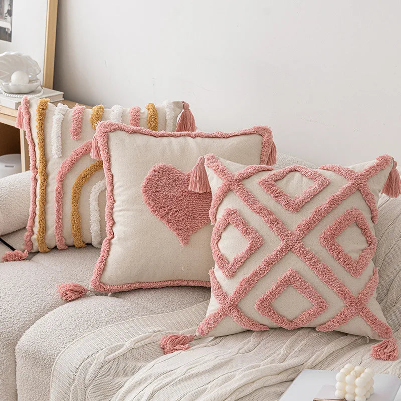 NordicVibes – Luxuriöse geometrische gestepptes Kissenbezug für elegante Innenräume