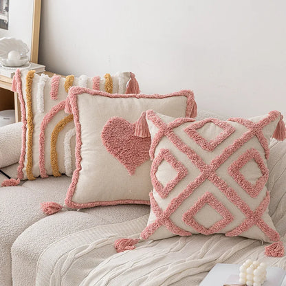NordicVibes – Luxuriöse geometrische gestepptes Kissenbezug für elegante Innenräume