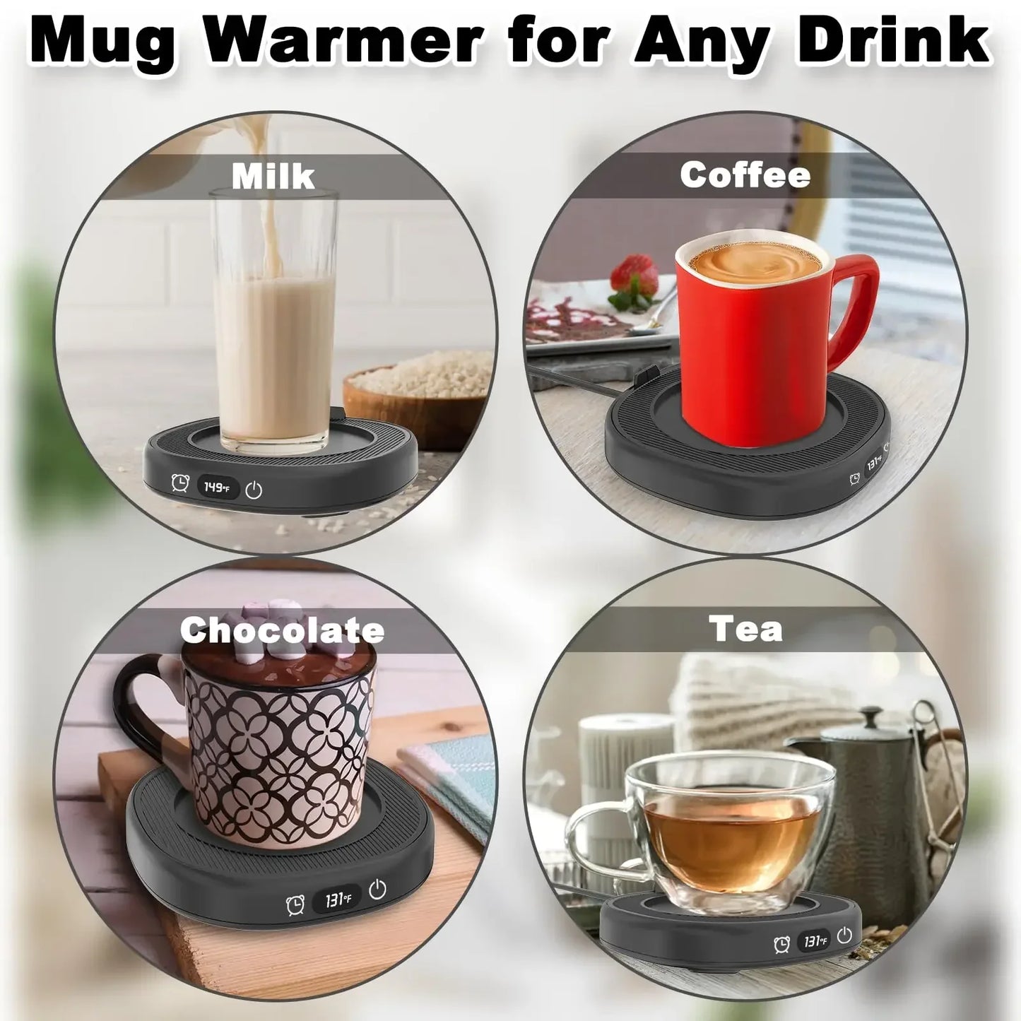 Smart Electric Mug Warmer – 3-Temp Regelung & Automatische Abschaltung für Zuhause & Büro