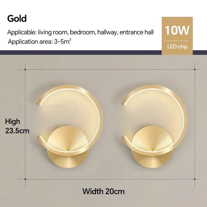 RoyaleGlow Moderne Goldkupfer Wandleuchte - Nordisches LED Oben & Unten Licht