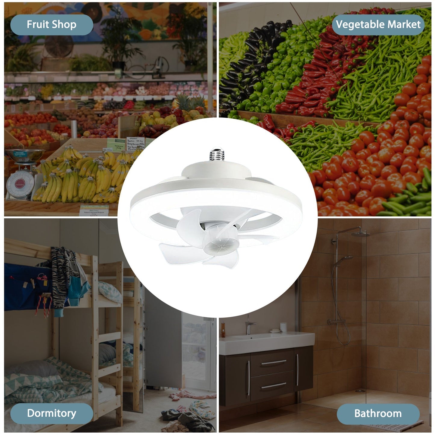 Garduru 360°-Deckenventilator - Inklusive kostenloser Fernbedienung