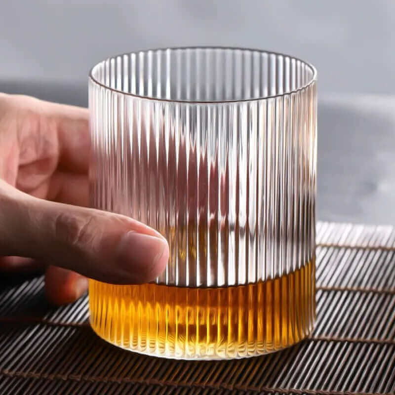 Set von 300ML geripptem Mi-Century Modern Old Fashioned Glas