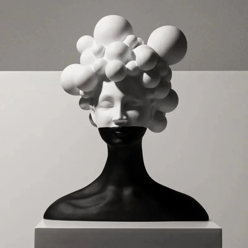 Abstrakte Mädchen mit Bubble-Haar-Design