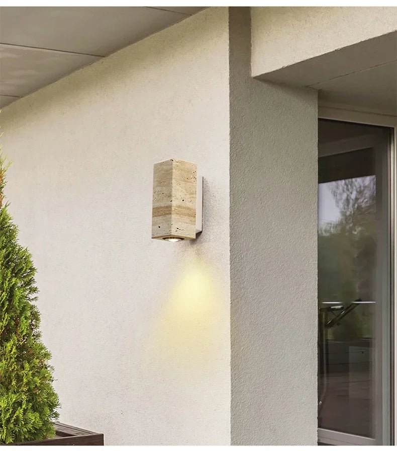 Stein Wandlicht mit natürlichem Travertin-Design