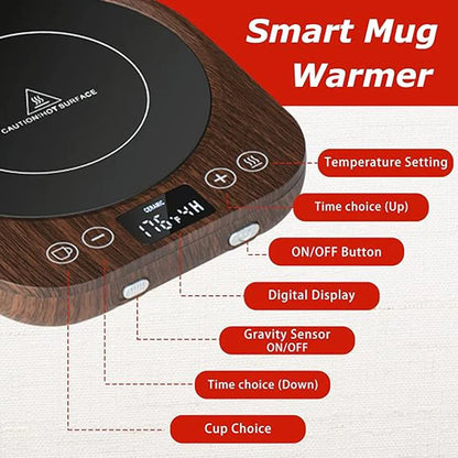 Royaleva Kaffeetassenwärmer Platte – Elektrische heiße Platte mit Timer & einstellbarer Wärme, 36W