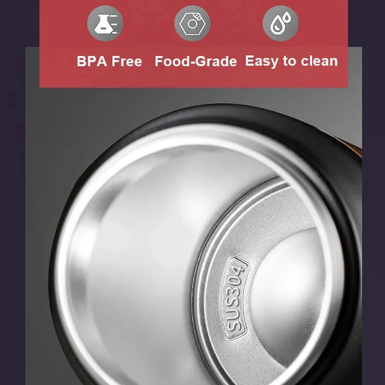 800ml Edelstahl Thermobecher - Tragbarer Vakuumflasche für heiße und kalte Getränke, Outdoor-Sport-Wasserflasche mit Strohhalm