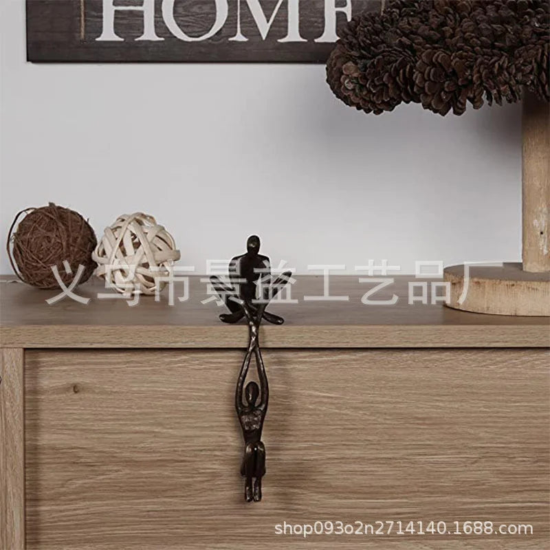 Abstrakte bronzene Paar Skulptur