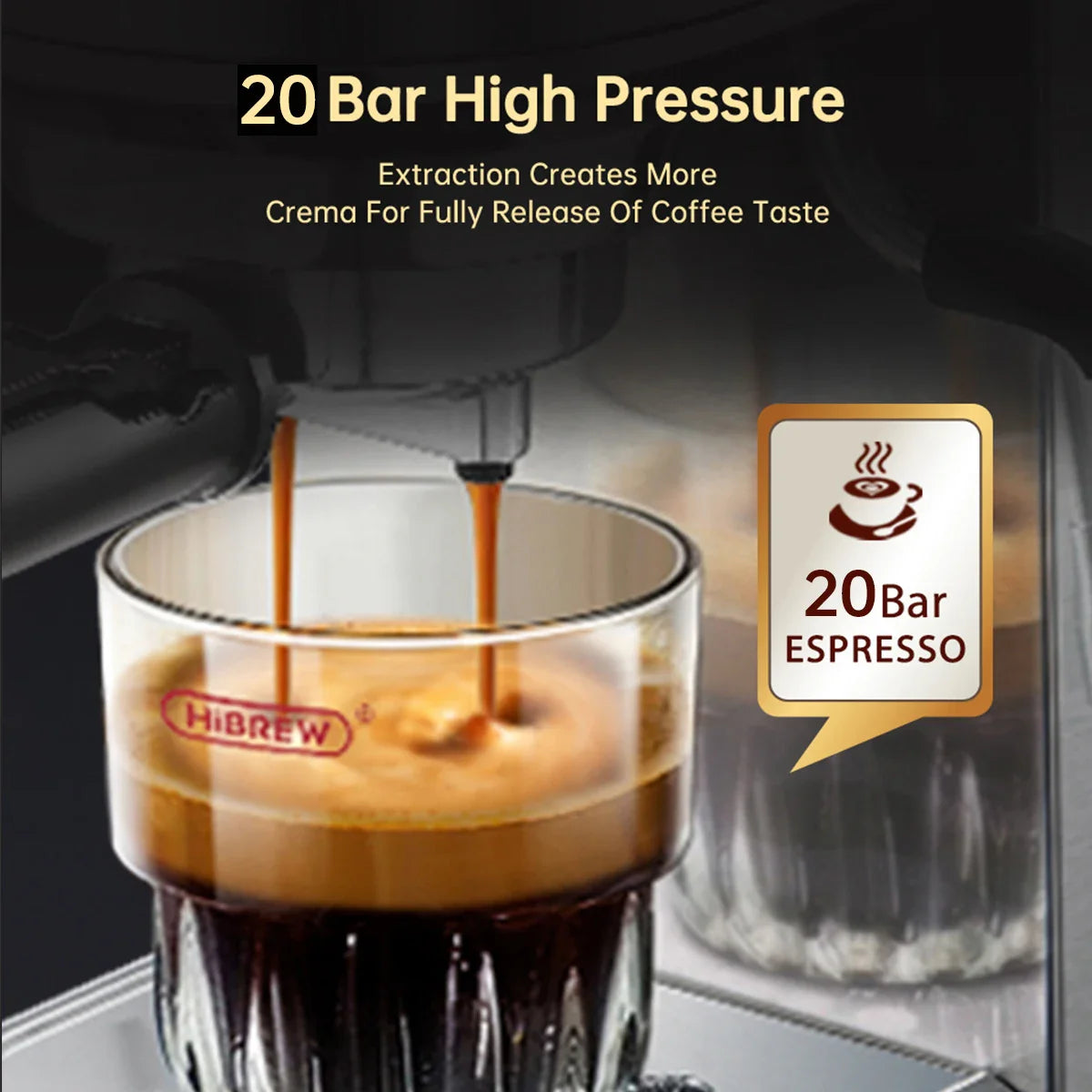 Slim Espresso Maschine – 20-Bar Halbautomatische Kaffeemaschine für ESE-Pads & gemahlenen Kaffee