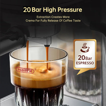 Slim Espresso Maschine – 20-Bar Halbautomatische Kaffeemaschine für ESE-Pads & gemahlenen Kaffee