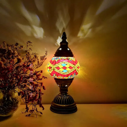 Türkische Mosaik Tischlampe – Handgefertigtes künstlerisches Nachttischlicht