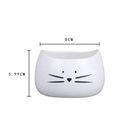 White Cat Flower Pot 4 Inches Lovely Golden Beard Cat Head Ceramic Creative European Garden Potted Office Desktop Decoration