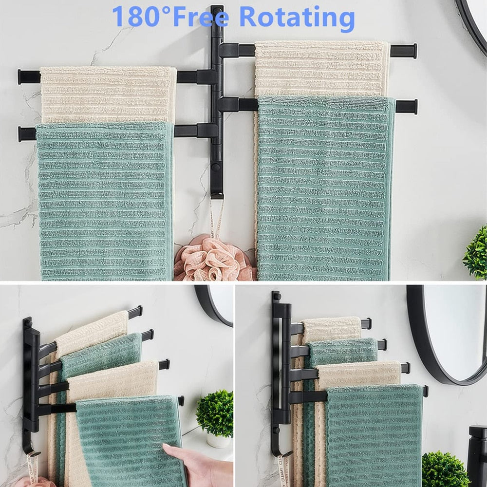 Wandmontierter, drehbarer Handtuchhalter - selbstklebend, bohrfrei