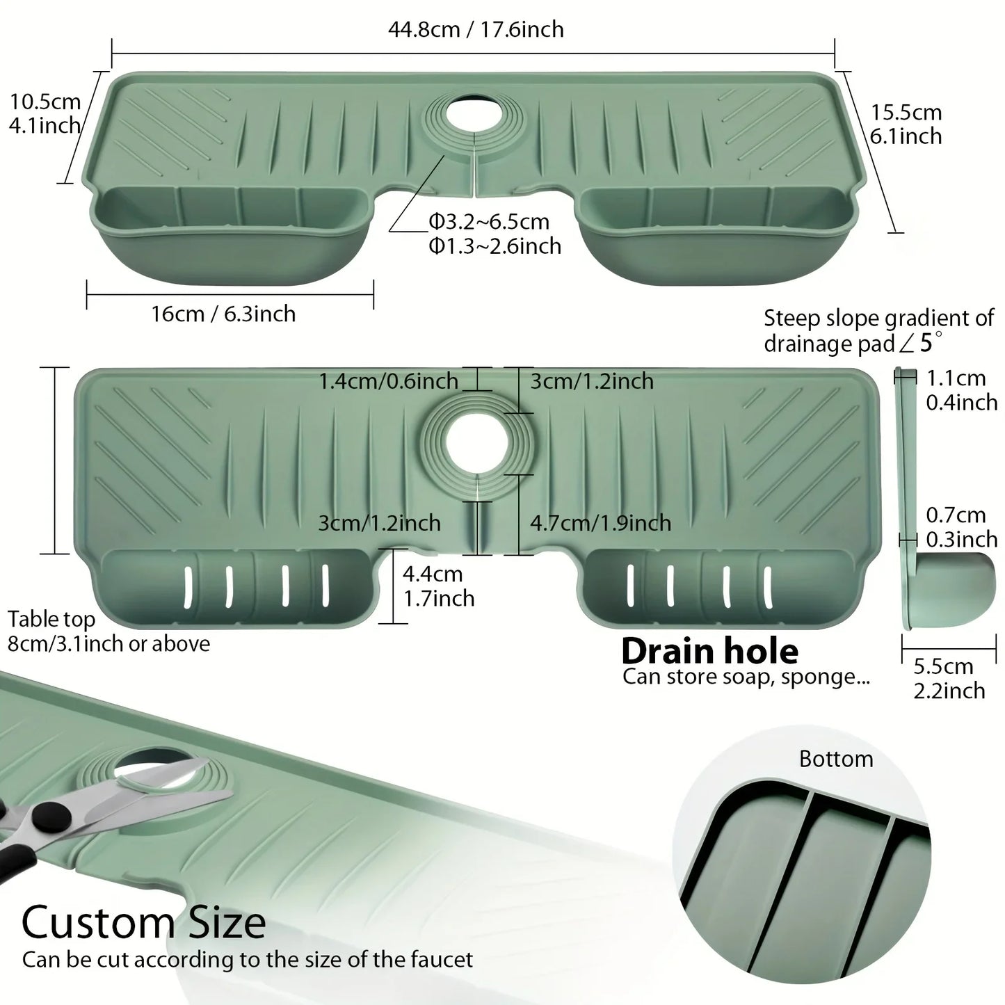 Silikon-Spüle Spritzschutz