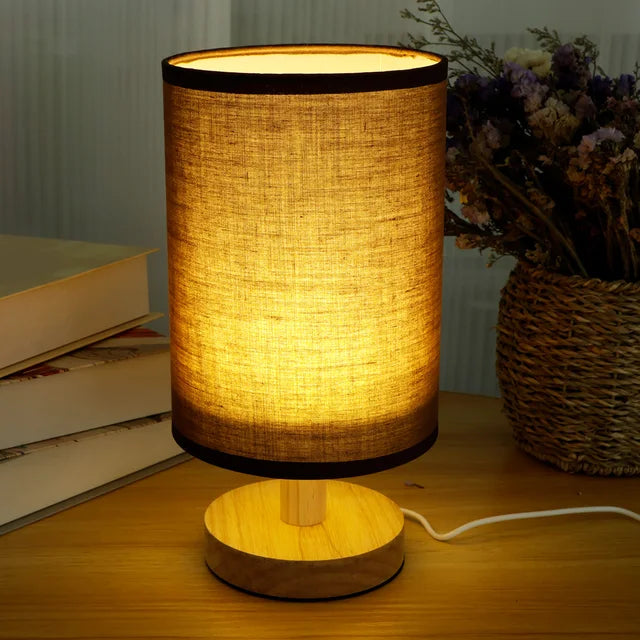 Royallure USB Retro Nachttischlampe – Elegantes Stoffdesign